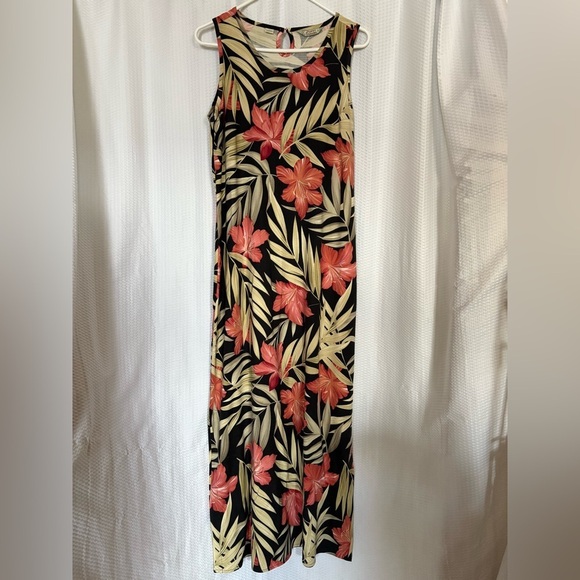 Tommy Bahama silk multicolored floral print full sleeveless dress size medium - Picture 6 of 6
